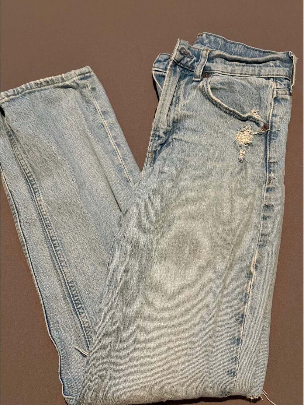 GAP Sky High Straight Distressed Light Wash Jeans Size 26 / 2R
